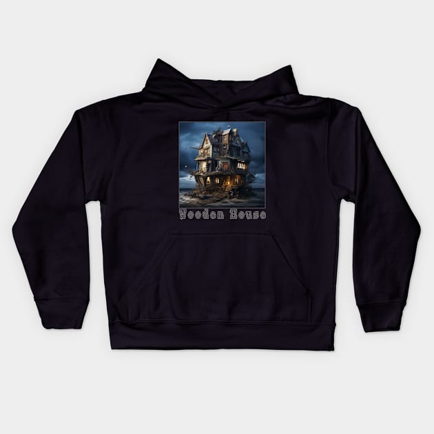 Wooden House Kids Hoodie by cindo.cindoan